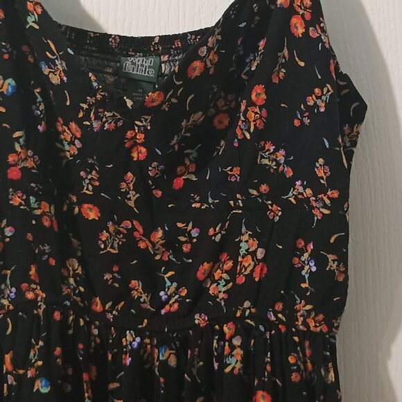 Wild Fable/Mini Dress/Women/M/Black Floral/Spaghetti Strap Sundress - Picture 9 of 11